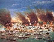 unknow artist Farragut-s Fleet Passing Fort Jackson and Fort St.Philip,Louisiana USA oil painting artist
